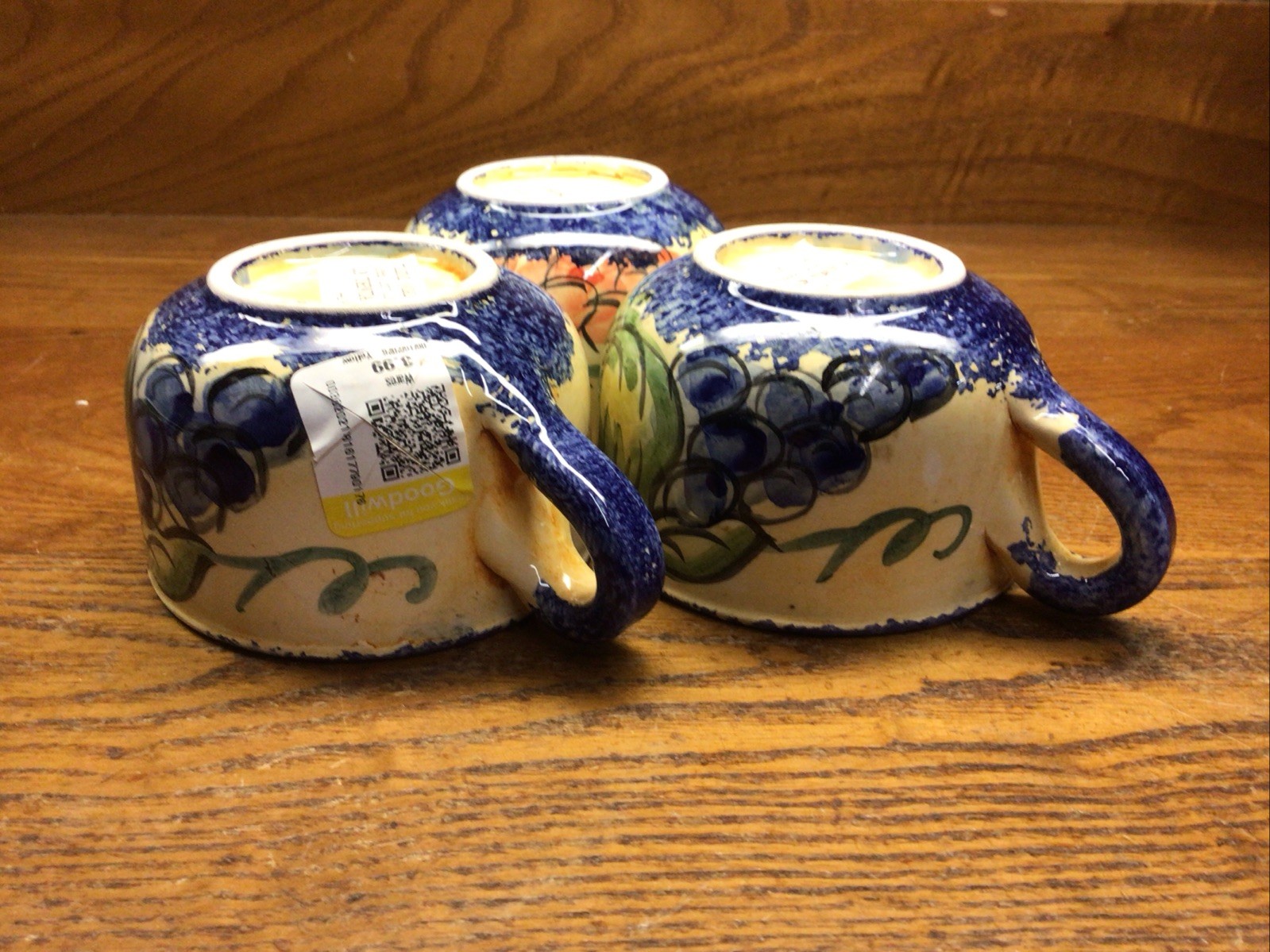 Set Of 3 Charming Hand Made And Hand Painted By Greek Ceramics