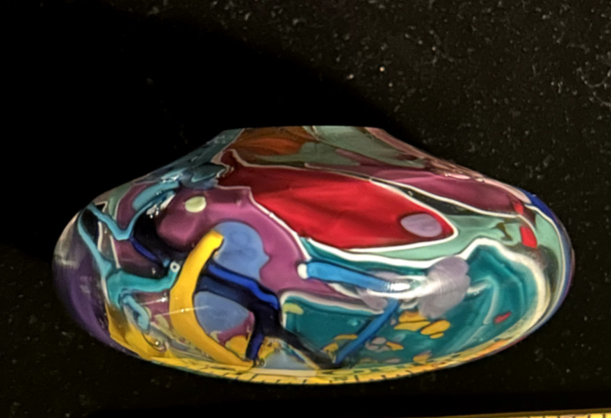 Bob Kliss-Kliszewski Art Glass 2000 Colorful Abstract Paperweight Signed & Dated