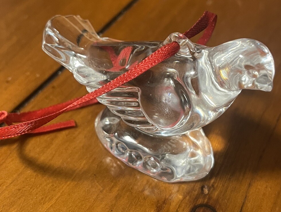 Waterford Christmas Ornament Crystal 1996 12 Days of Turtle Dove