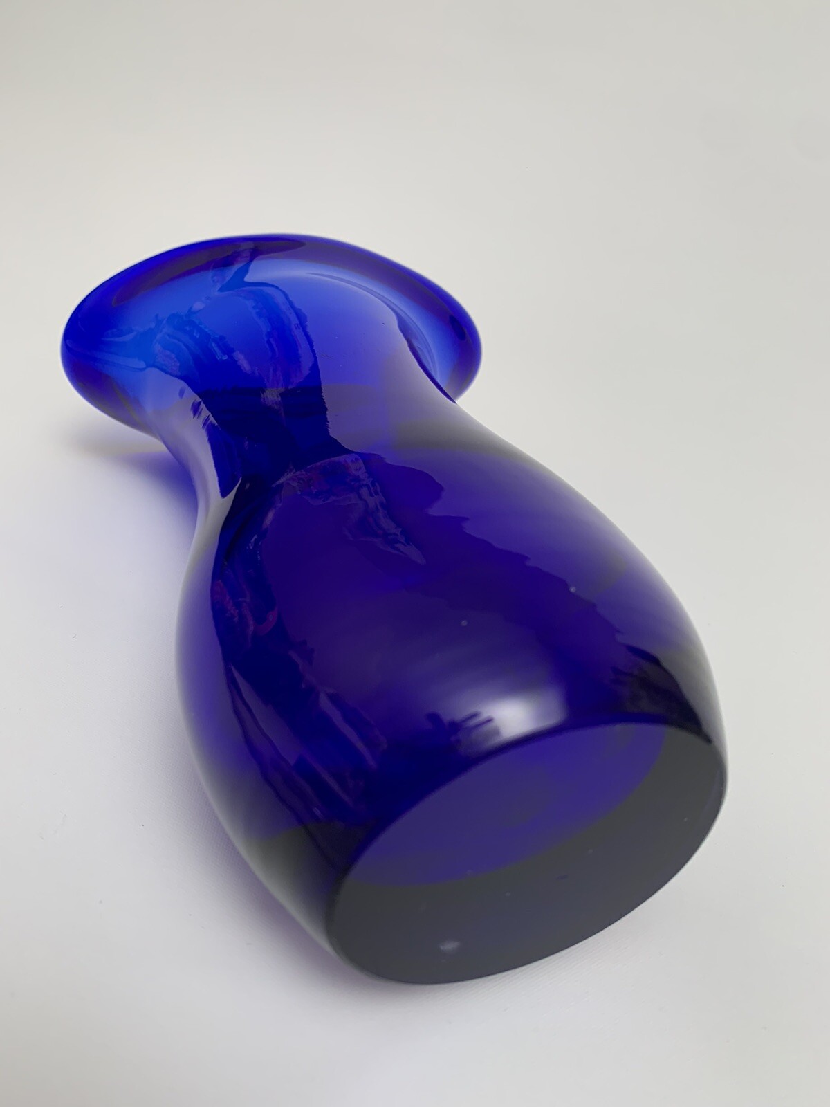 Vintage Cobalt Blue MCM Art Deco Vase Crystal Brand Made In China