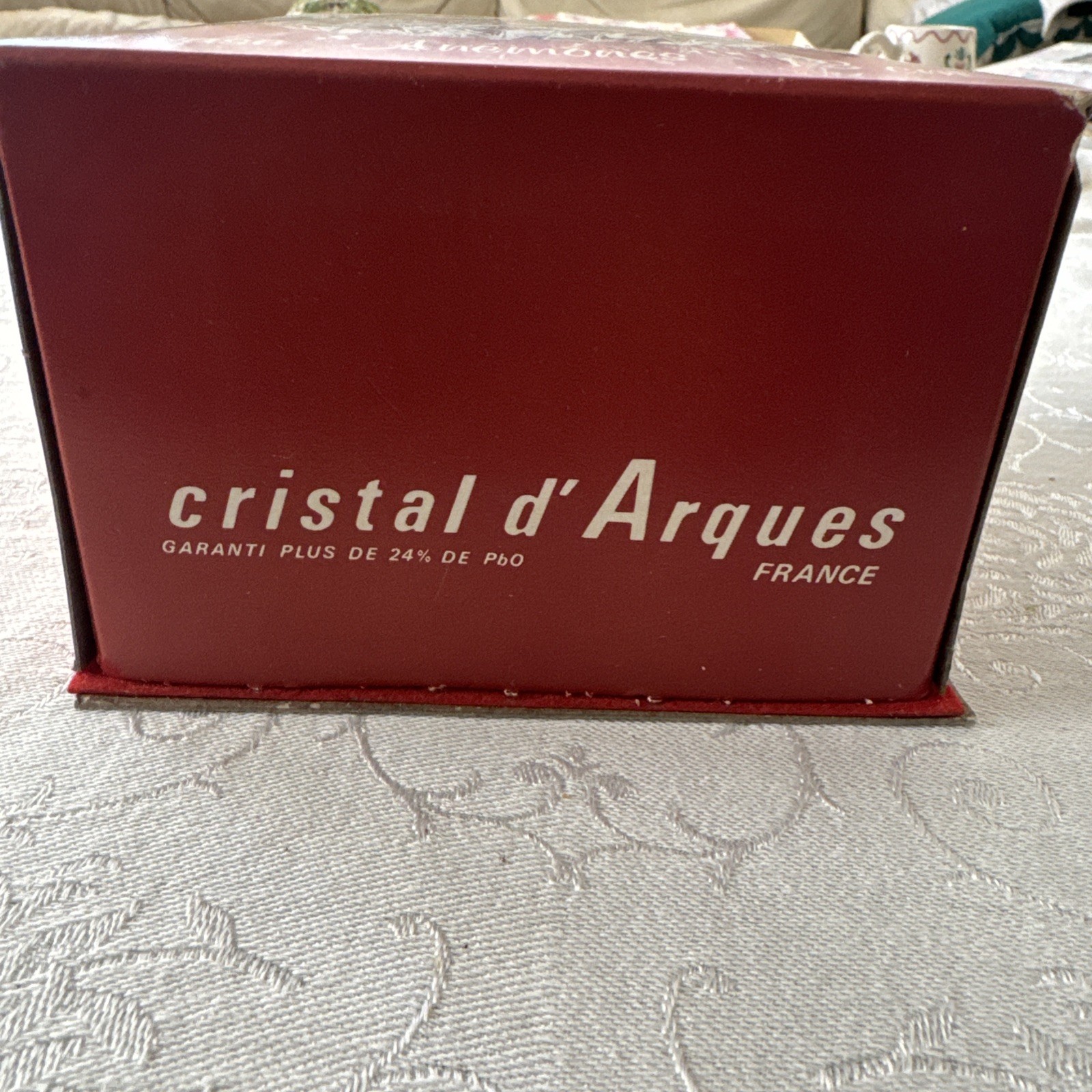Cristal d’Arques Anemones 24% Lead Crystal Vase 13 cm France New Unused In Box