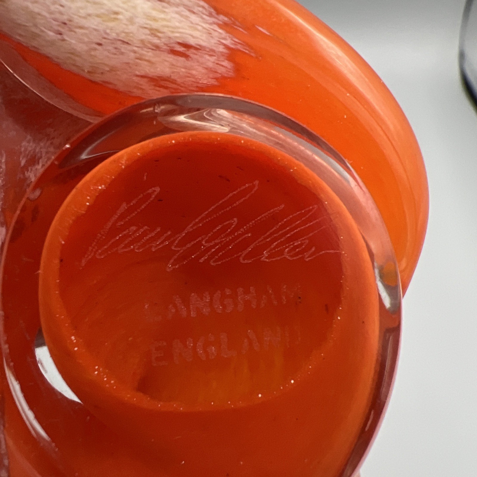 Paul Miller “Fox At Rest” Langham England Art Glass Figurine Signature