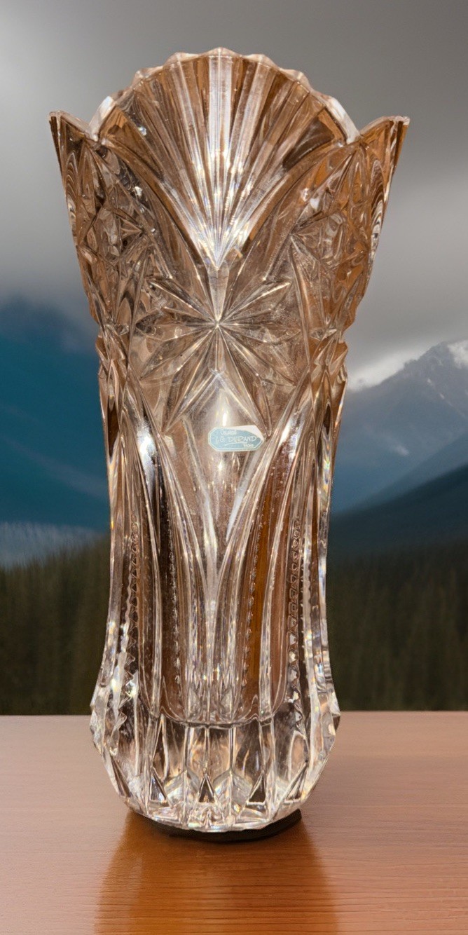 JG Durand Cristal D’Arques Vincennes Cut 24% Lead Crystal 12″ Vase FranceSticker