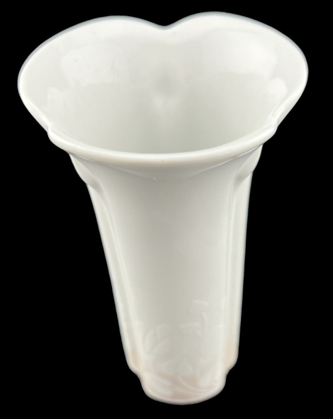 Vintage Arzberg Vase Corso Cnospa Flower Design White To Peach Pink Porcelain 5”