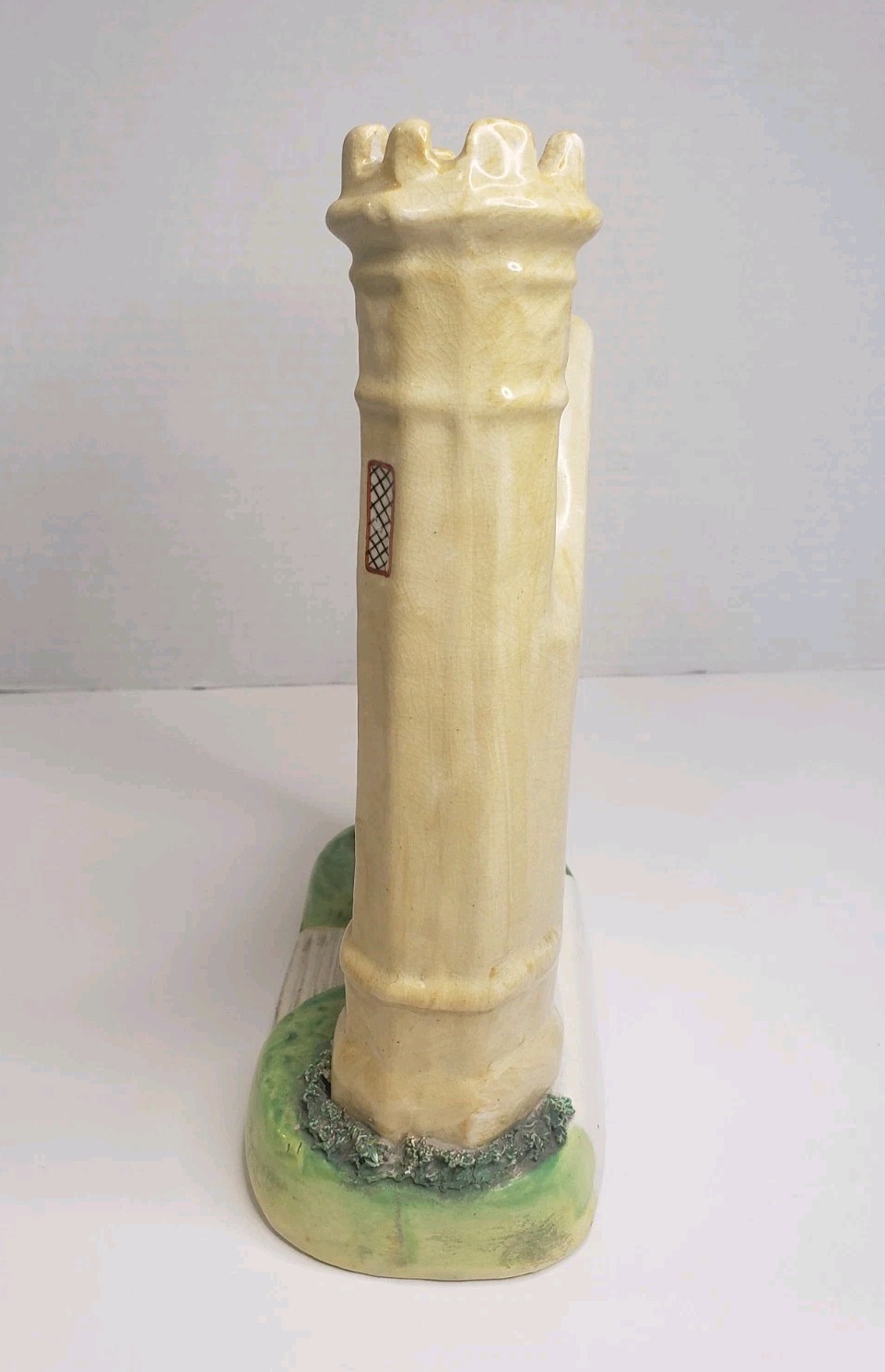 Victorian Staffordshire Castle Flatback Dry Spill Vase English Pottery 8.5″