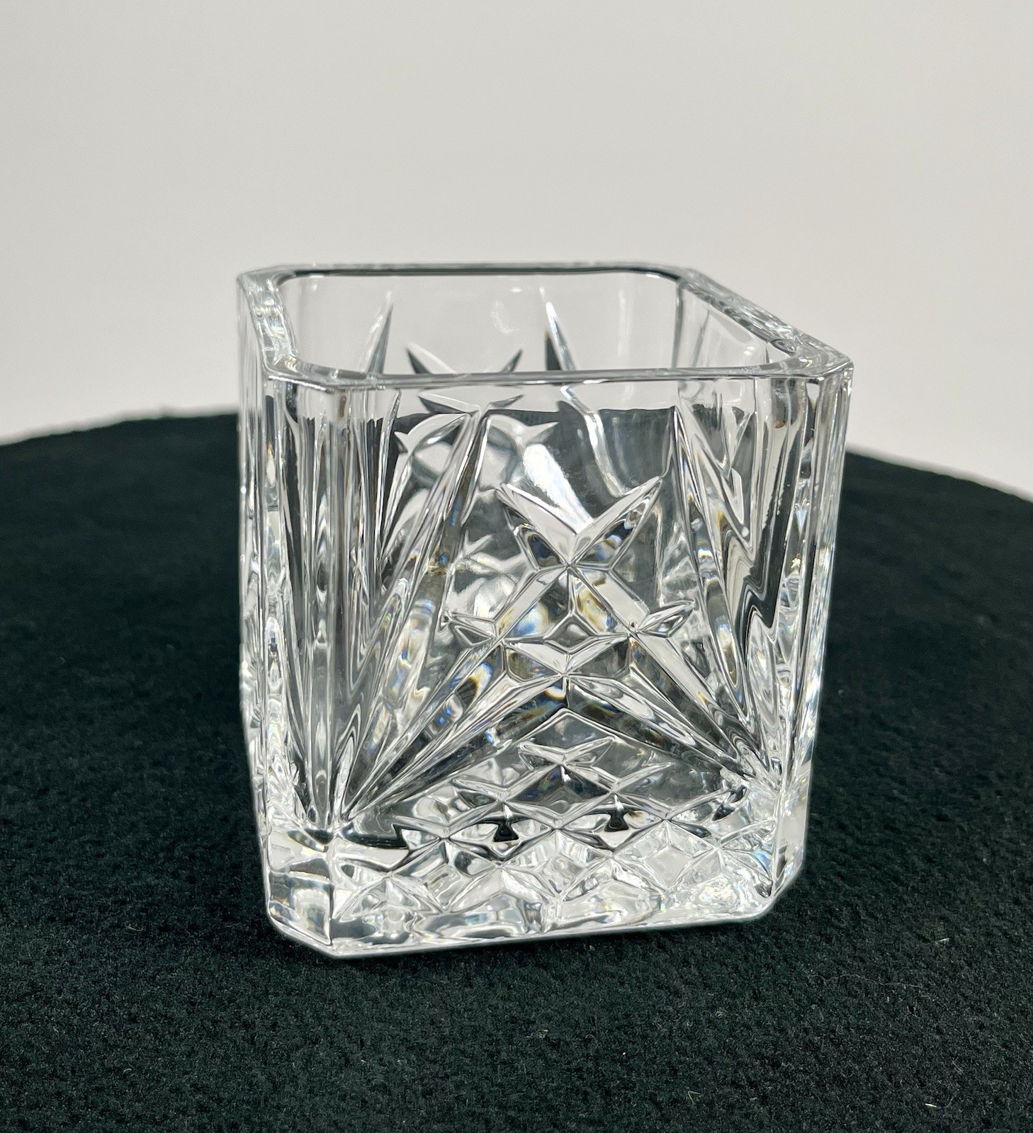 RARE Cristal D’Arques Square Votive Lead Crystal Candle Holder Vintage Elegant