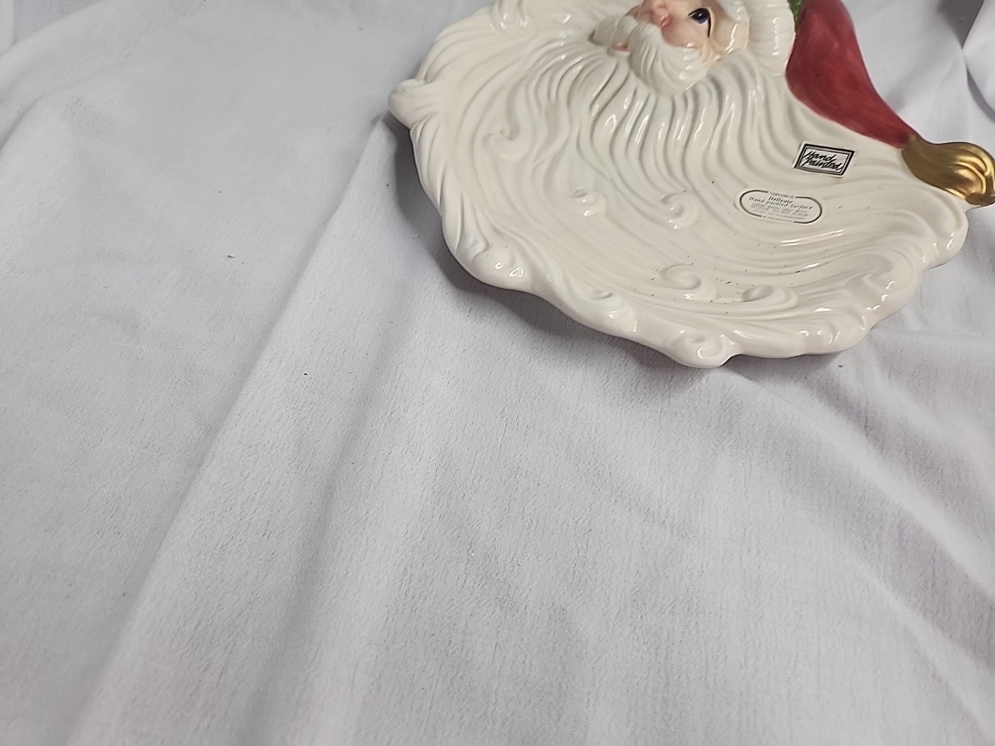 Vintage Fitz and Floyd Omnibus Santa Plate Christmas Holiday Ceramic Decor 1994