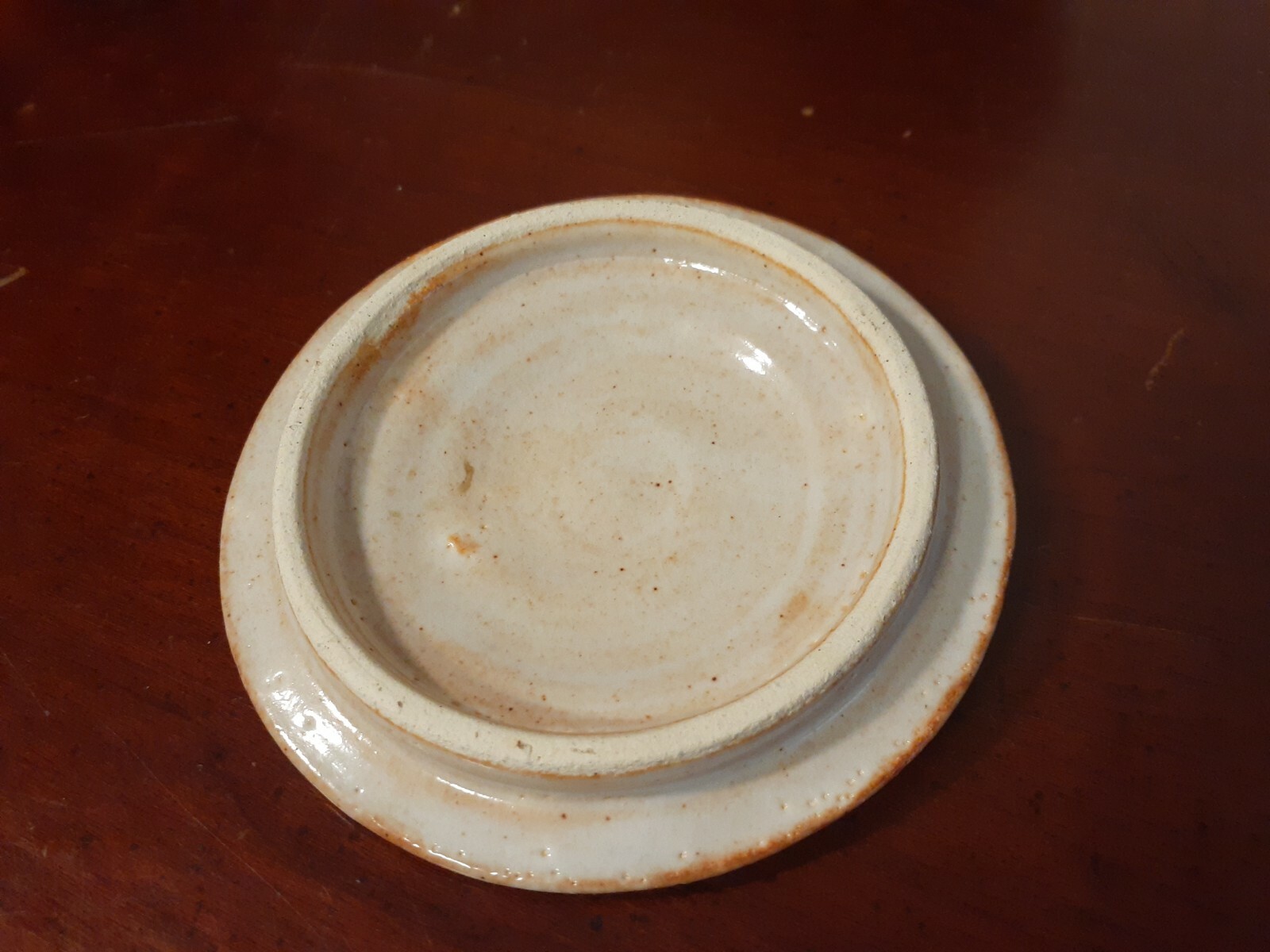 Vintage EARTHENWARE POTTERY Urn/Vase w/Lid STAMP SIGNED W Stoneware Ginger Jar