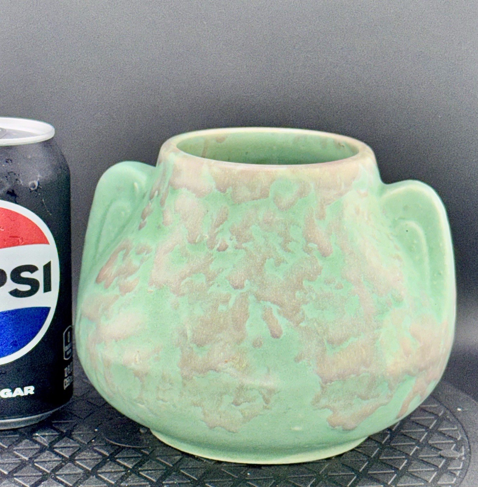 Brush Mccoy Vellum Fawn Mottled green vase 6 inch Vintage