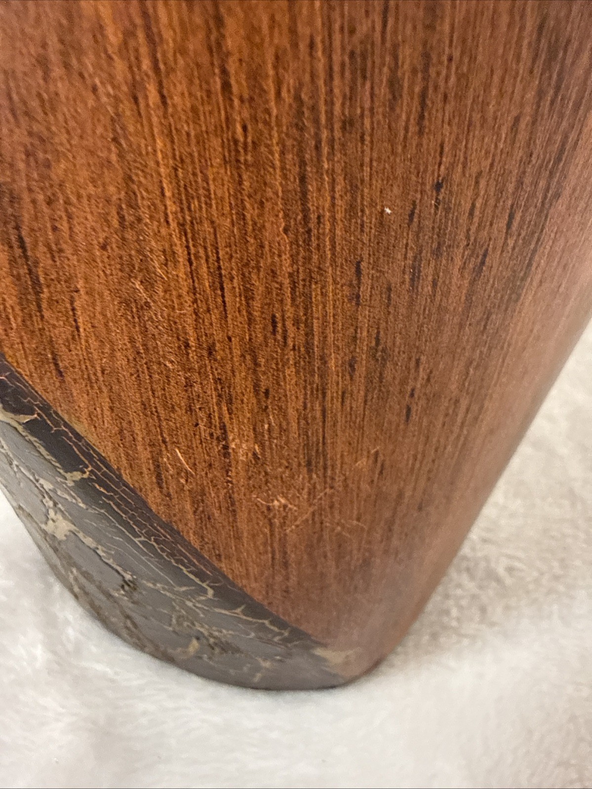 Vase Woodlook And Gold Crackle Glaze Ceramic Art Deco Unbranded 12.5”