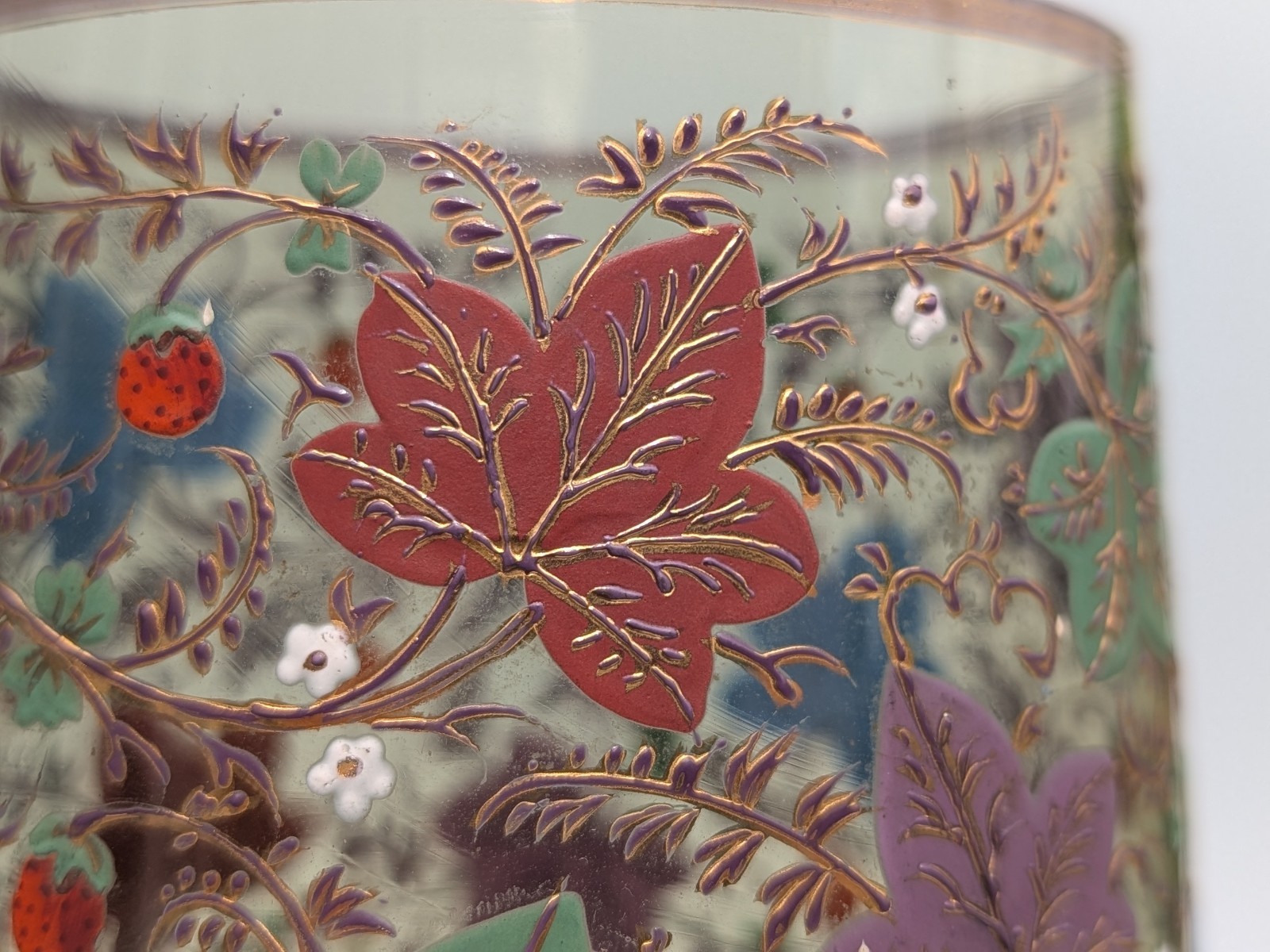 Antique 19th Century Moser Enamelled Glass Goblet Roemer Czech Bohemian