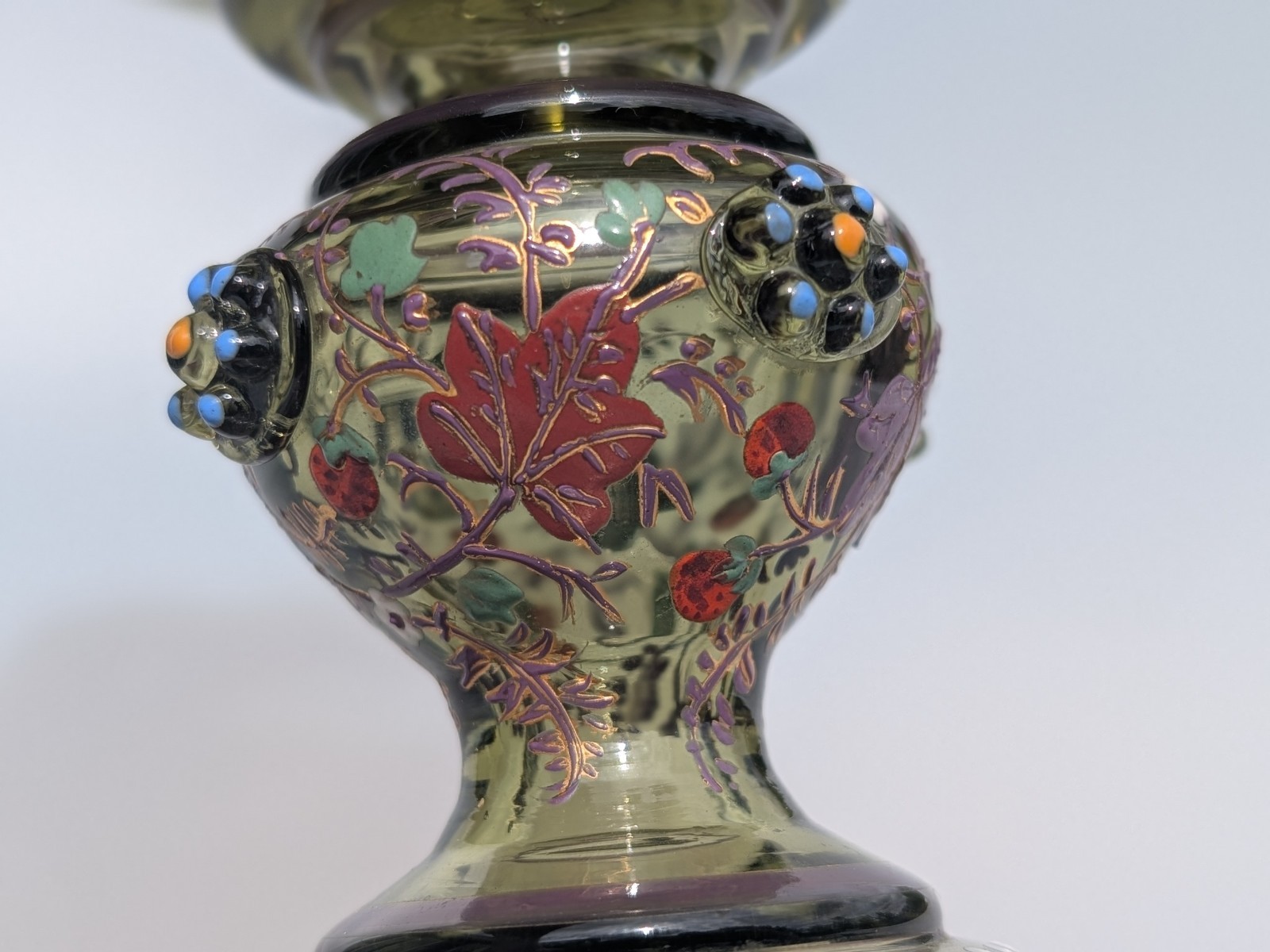 Antique 19th Century Moser Enamelled Glass Goblet Roemer Czech Bohemian