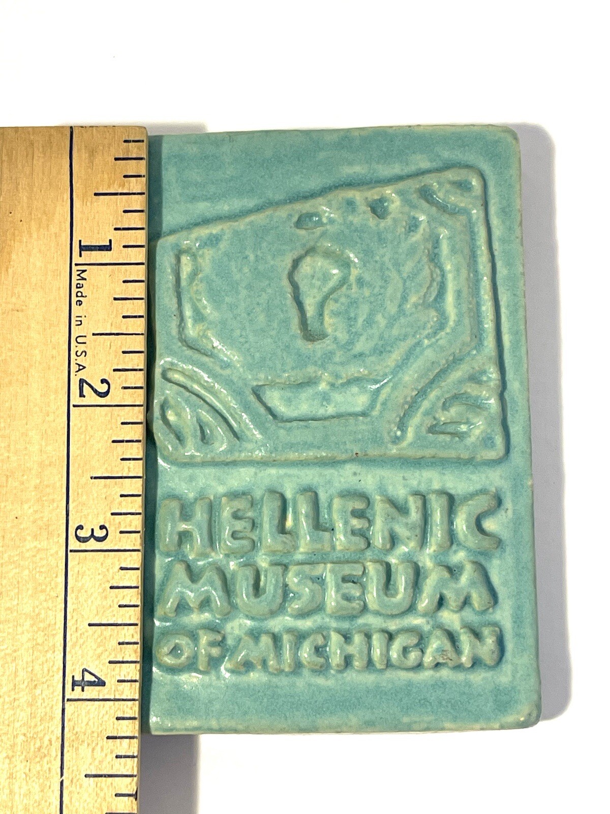 Whistling Frog Tile Company Art Pottery Hellenic Museum Of Michigan Aqua Tile 4”