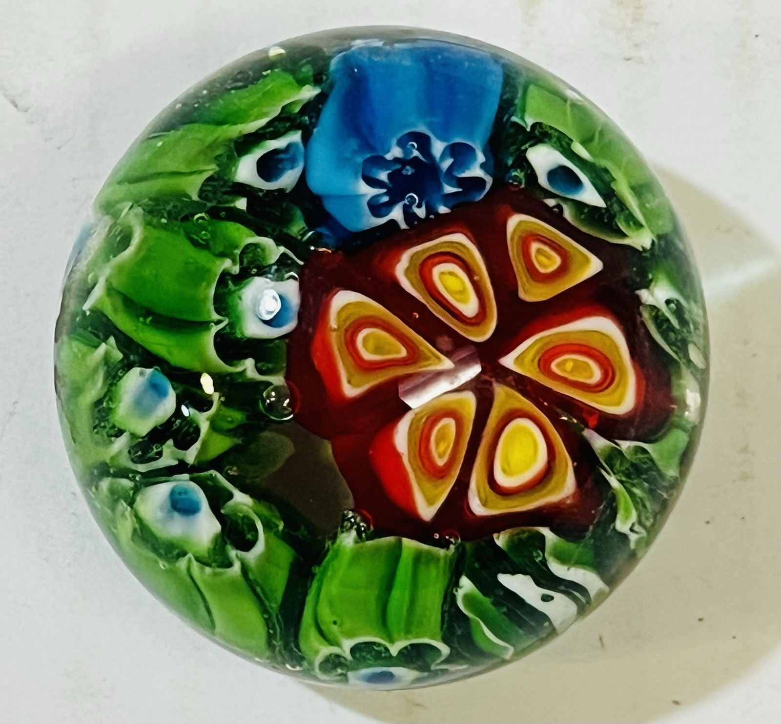 Vintage Murano Style Millifori Paperweight Hand Blown Art