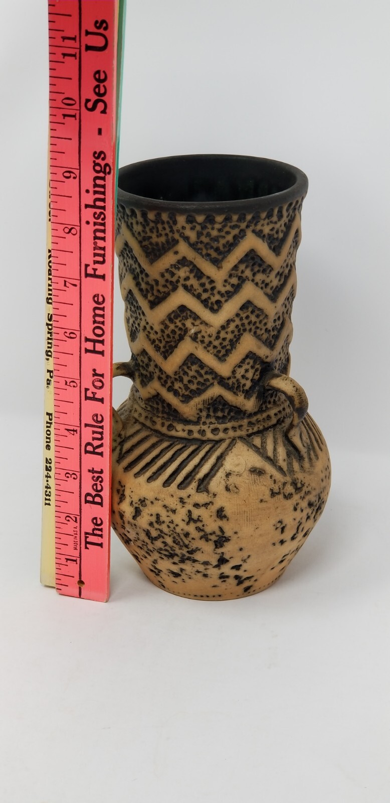 VTG MCM Jasba West Germany Antik Series Art Pottery Vase Zig Zag 151/21