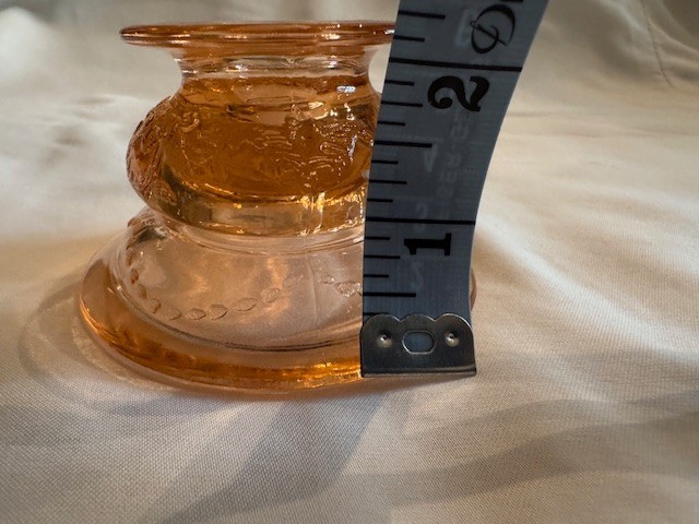 Pair of Vtg Federal Glass Madrid Pink Tapered Candlestick Holders