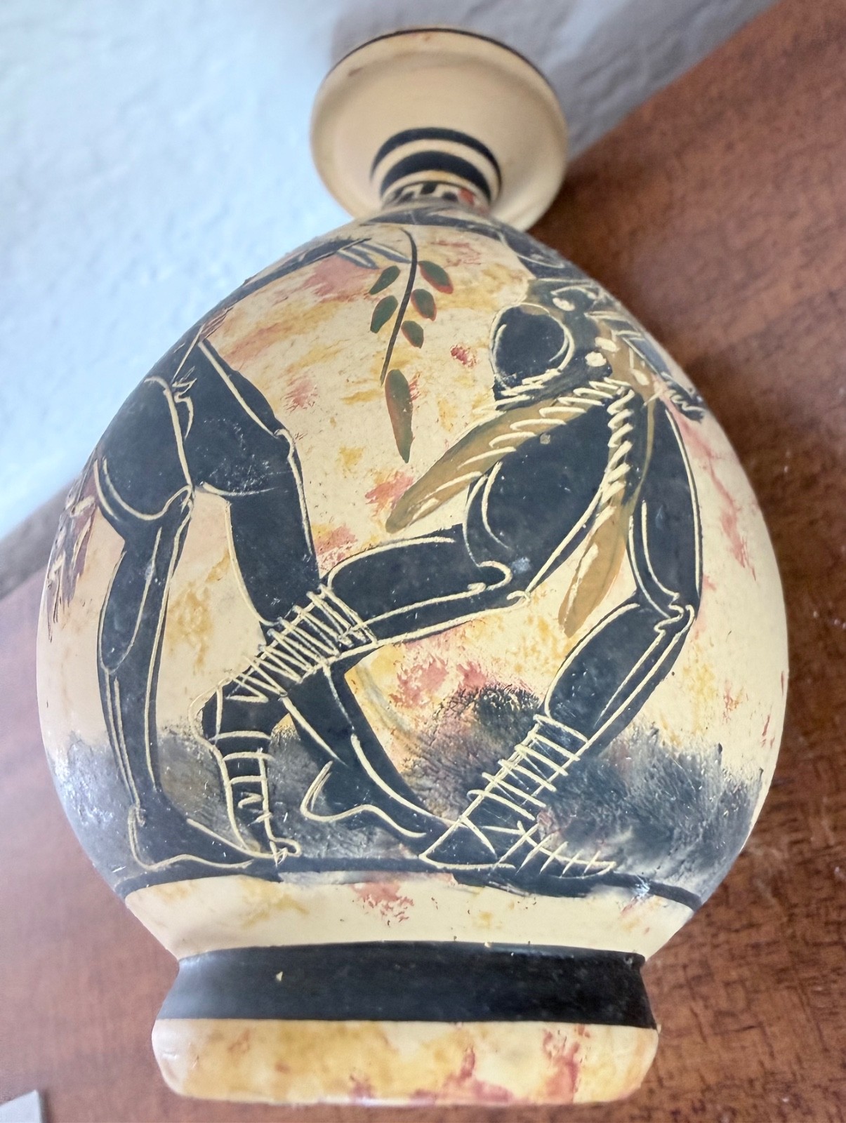 TWO Handmade in Greece Vases Signed Replica Copy Classical Period Urns W/Tags