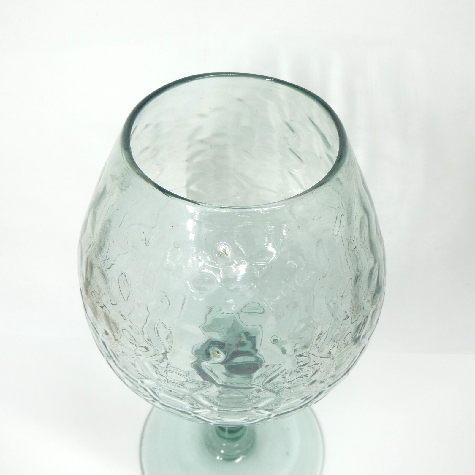 Empoli Glass Light Blue Optic Footed Pedestal Vase Snifter Large 12″ Vintage MCM