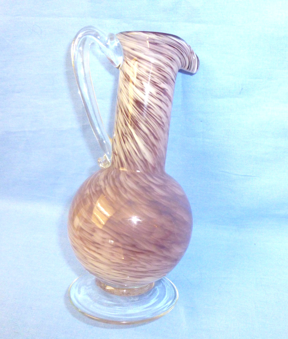 Lefton Exclusives 6.5 Tall Purple & White Swirl Pitcher/Vase Japan U.S. Patent