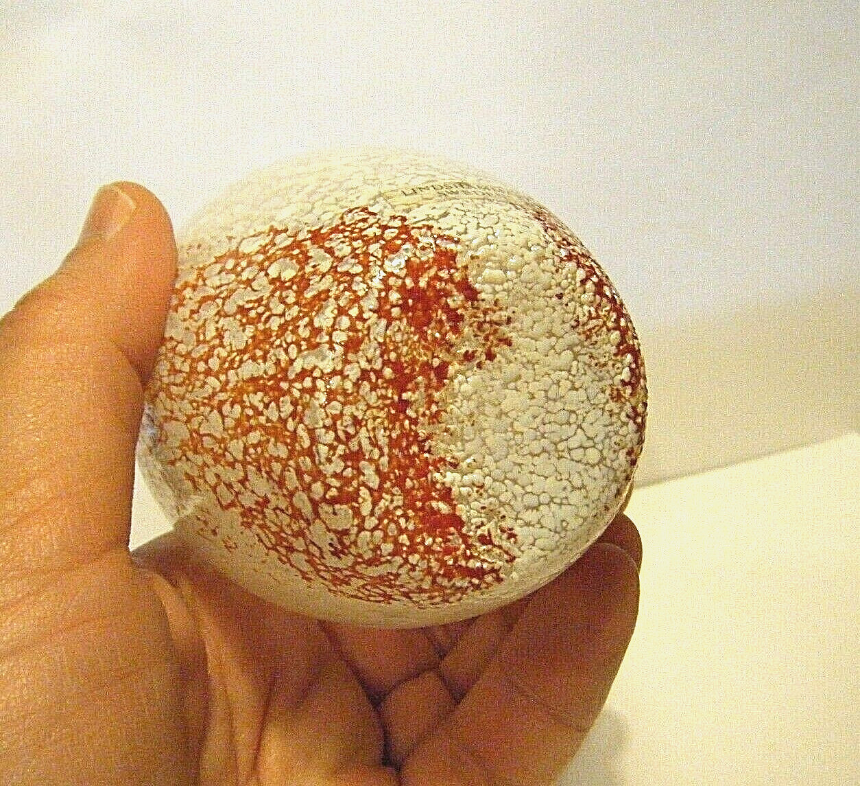Lindshammar Sweden 4″ Vintage Modern Speckled Art Glass Vase