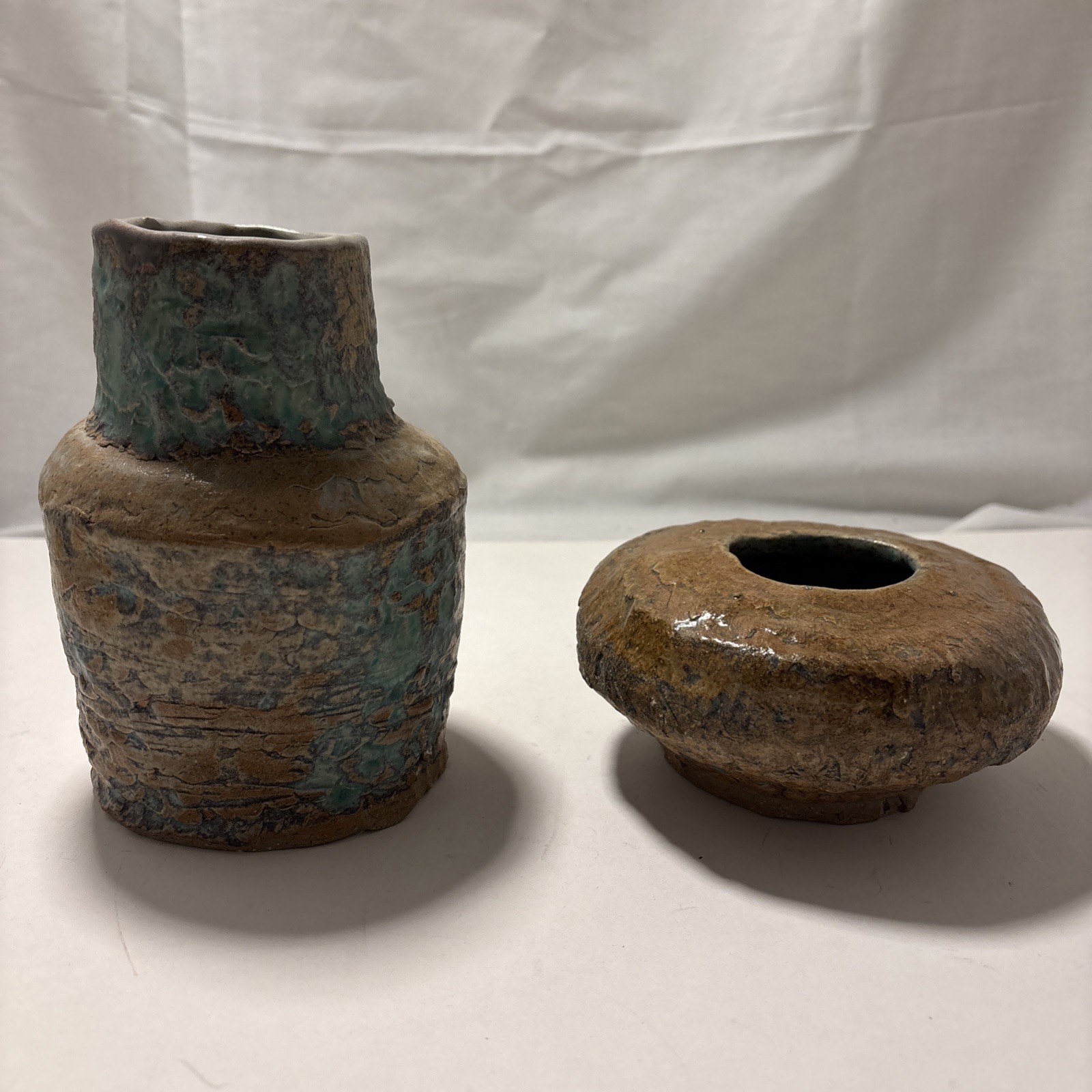 Hand-Crafted Vintage Pottery Set Tall and Short Vases for Home Decor & Gifts