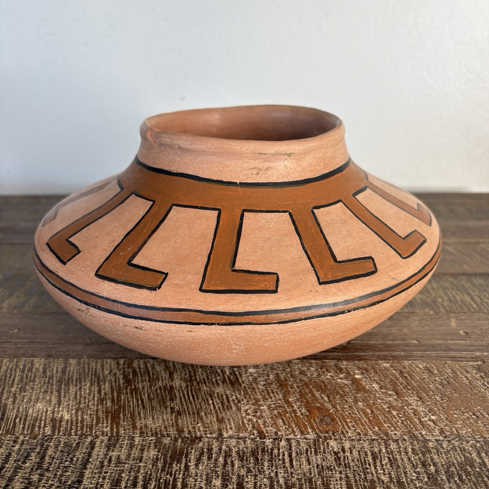 Vintage Handmade Southwest Studio Pottery Vase Bowl Riley Manning 5X9 Signed 80s