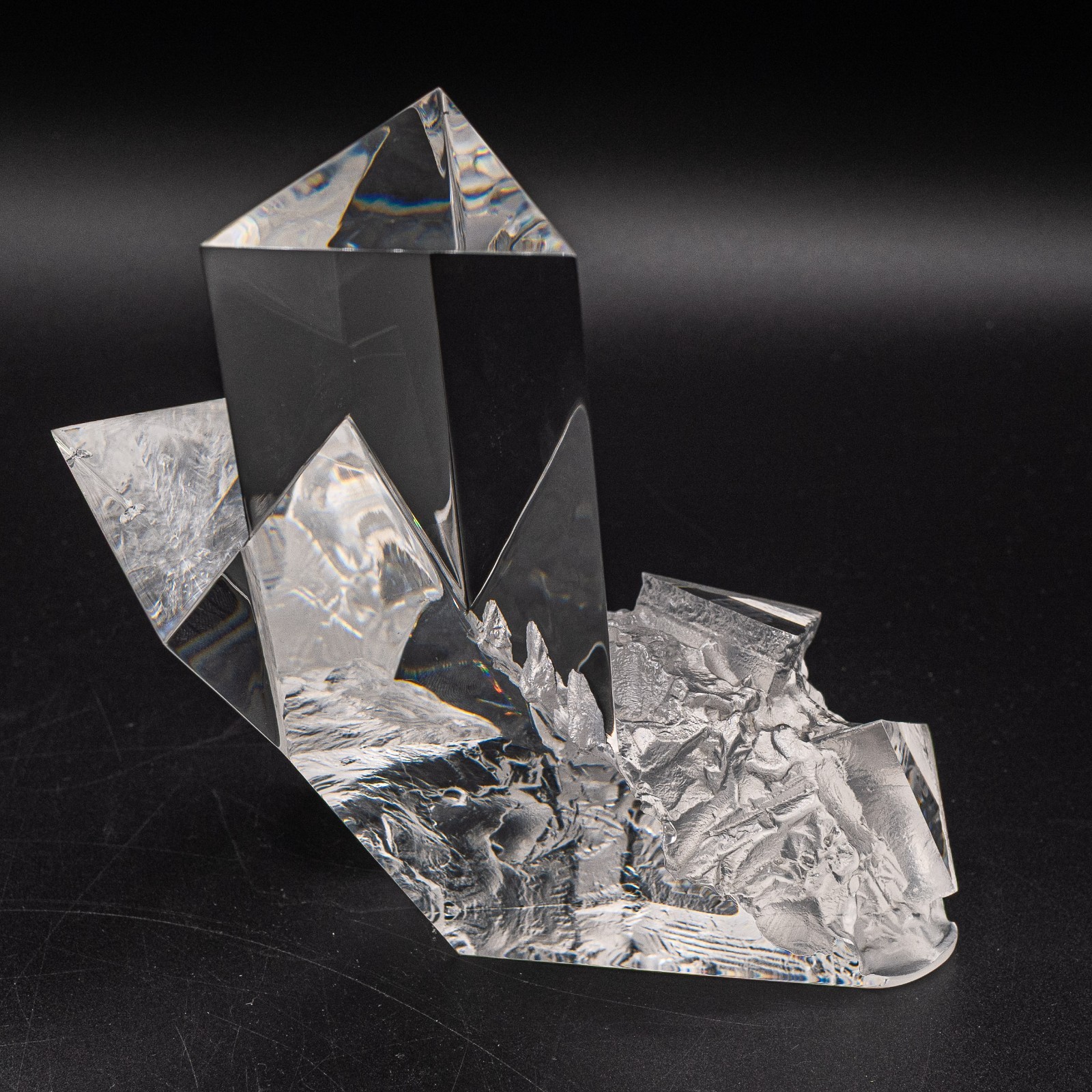 DAMAGE- Steuben Glass Crystal “Prism Crystal” #1133 Figurine 7 3/8″ David Dowler