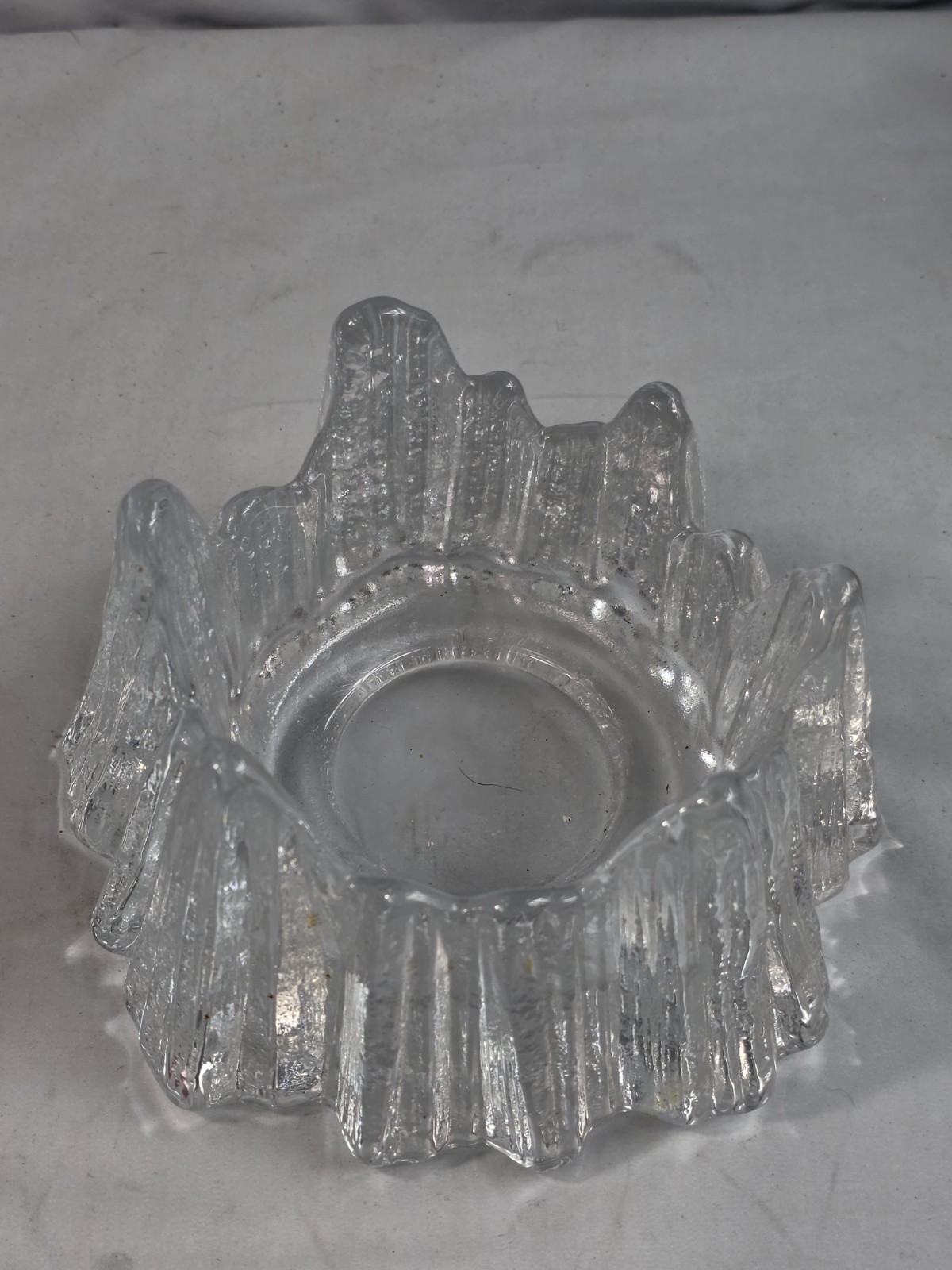 MCM Rune Strand Nybro Crystal Swedish Art Glass Volcano Votive Candle Holder 104