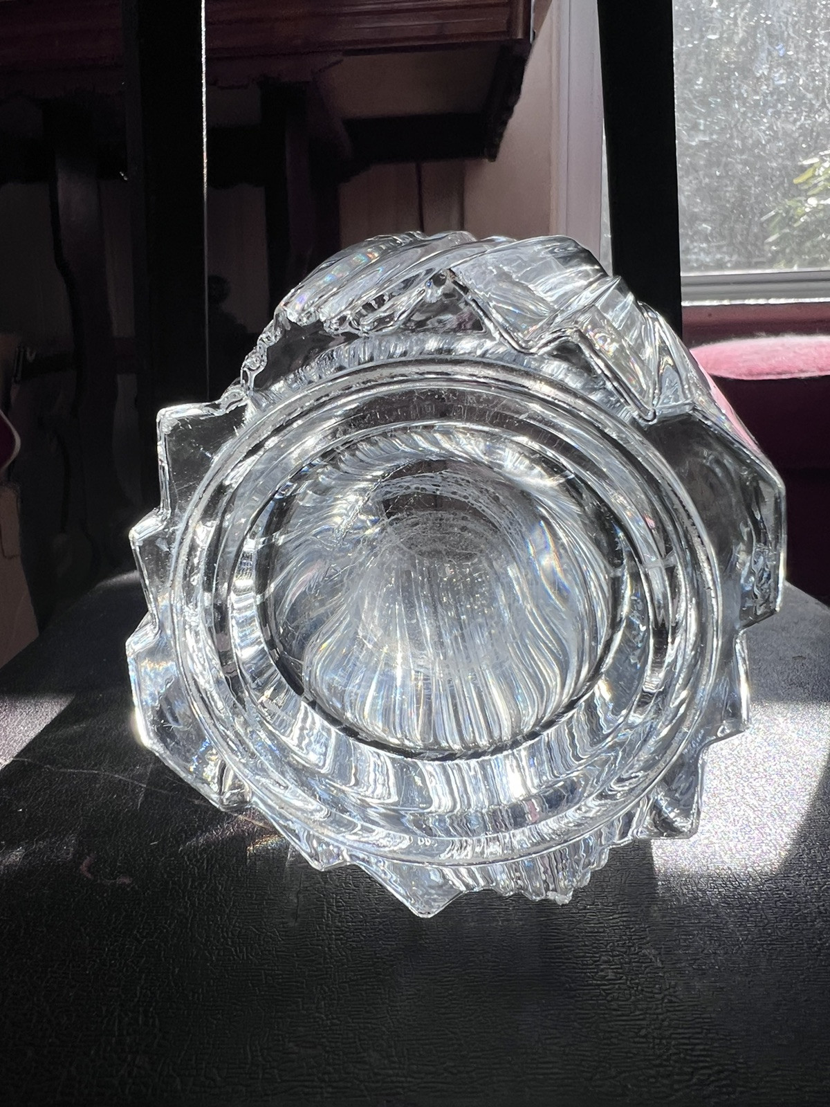 VTG Large Crystal Glass Vase Cristal D’Arques Valmont? Ribbed 9.75″ Elegant Flaw