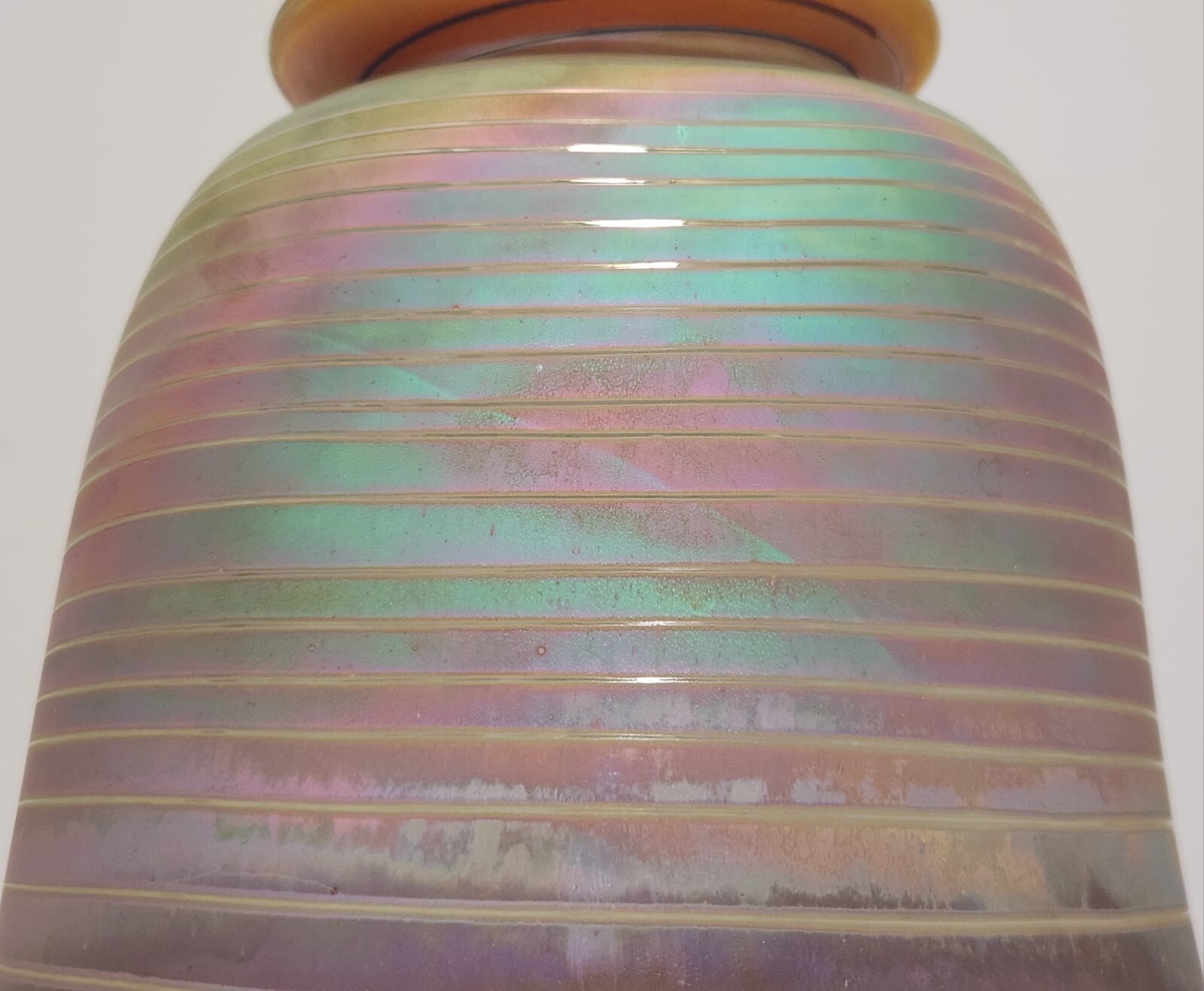 Vintage Craig Zweifel Iridescent Art Glass Tall 14 1/4″ Vase Signed 6/1982