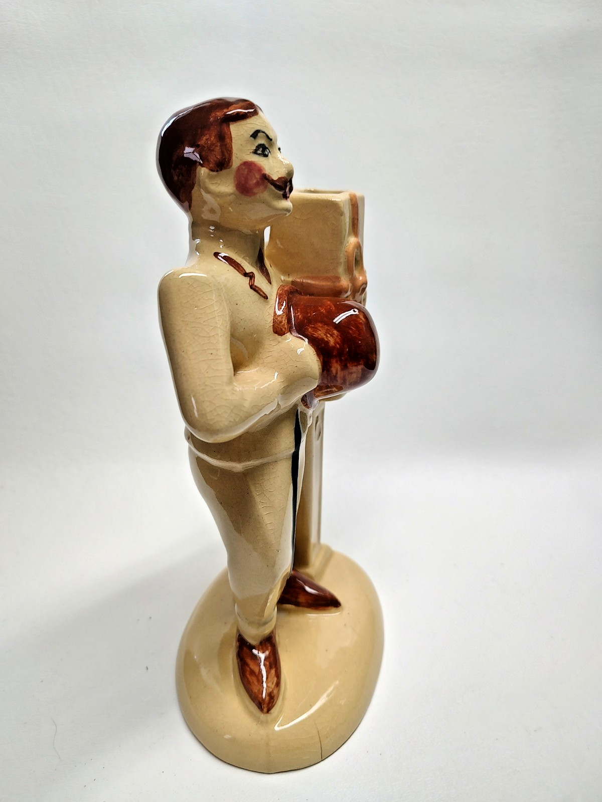Vintage RRP Co. Roseville Ohio USA Gay 90s Barbershop Quartet Man Figurine Vase