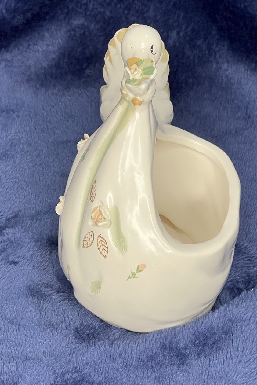 Rubens Originals Ceramic Stork Planter Art Pottery Mid-Century Nursery Japan