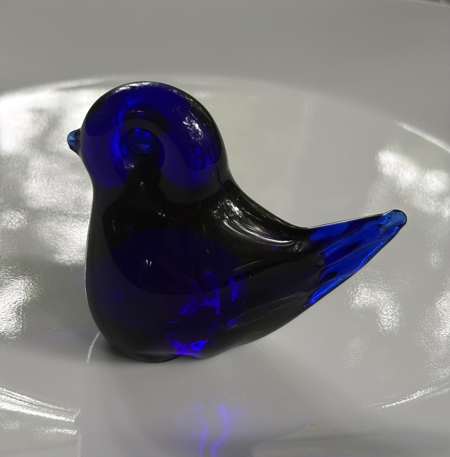 COBALT BLUE BIRD FIGURINE ~Bosse Sweden~2.5 In.