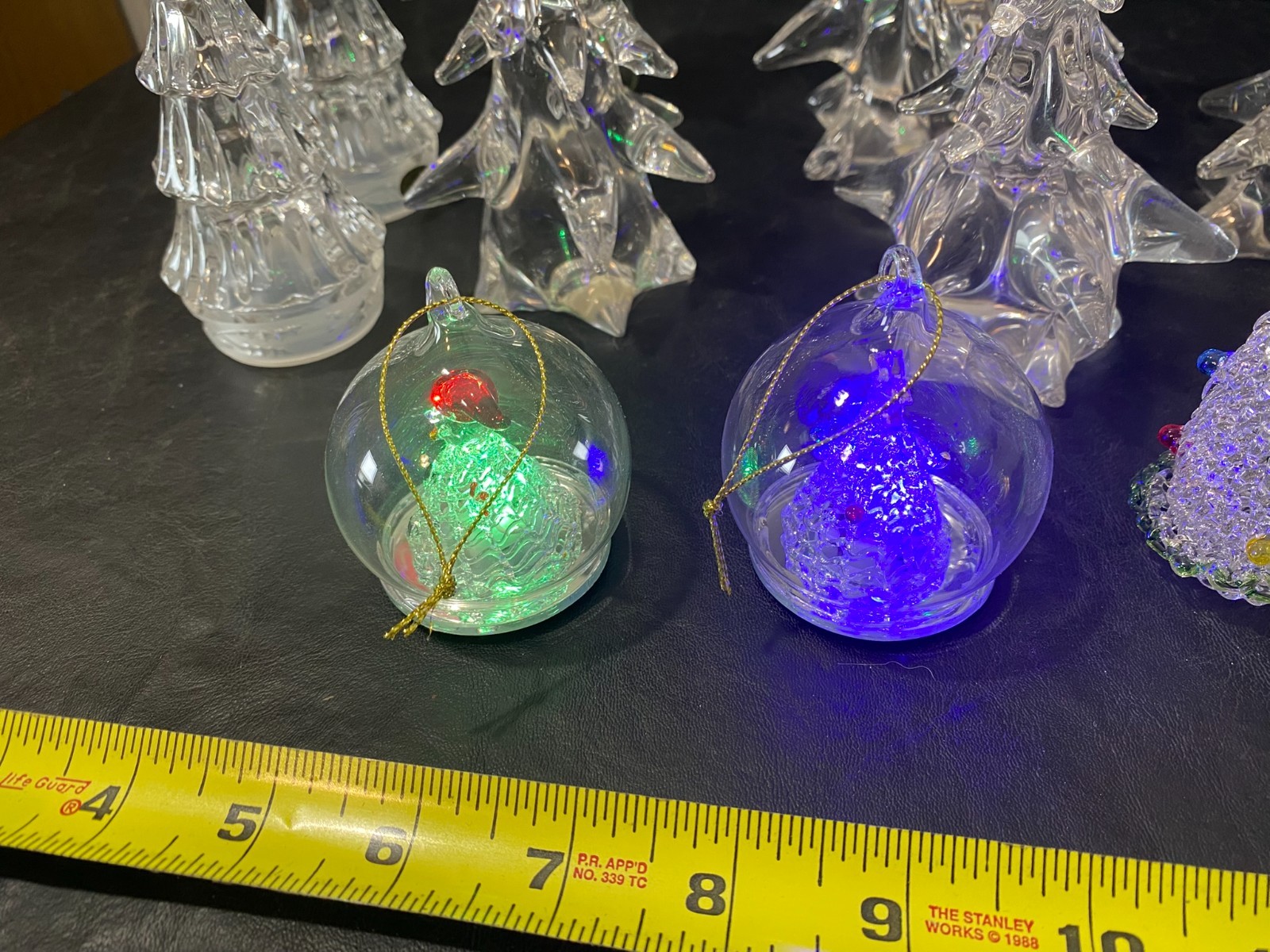 Glass Christmas tree figure figurine lot of 9 Gorham Fenton vintage antique
