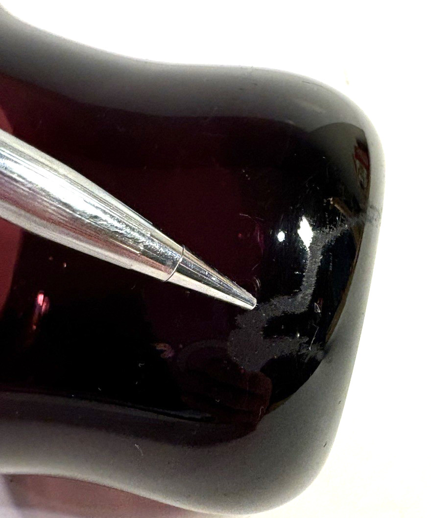Art Glass Purple Amethyst Candle Holder Votive Tea Light Artist Signed Handblown