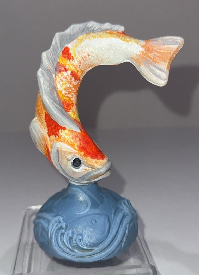 RARE FENTON JUMPING TROUT/KOI FISH OOAK GLOWS 2026 HP by Lisa Packson Exclusive