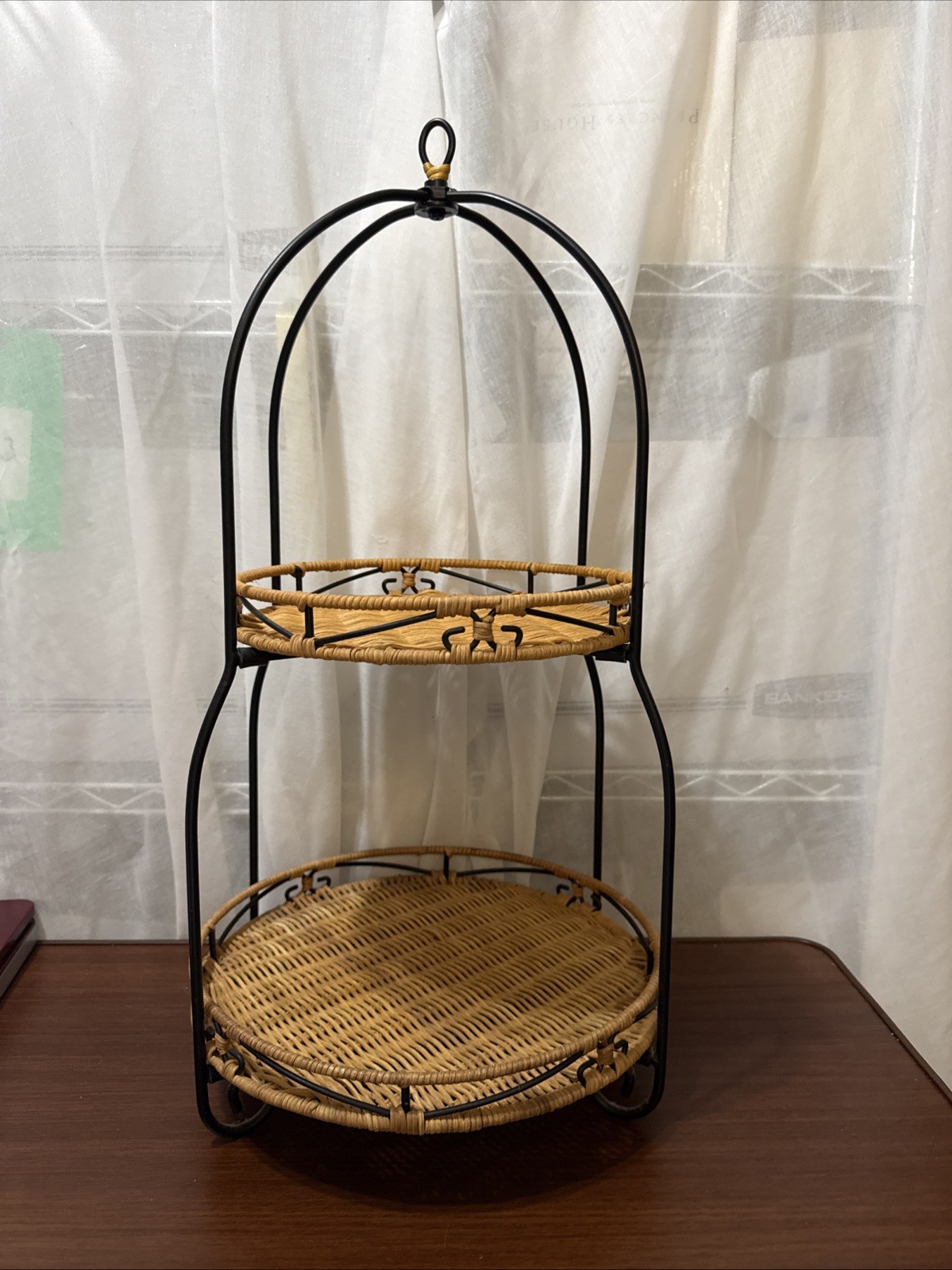 NEW Princess House Casual Home Three Piece 2 Tier Wicker Basket Server 2565