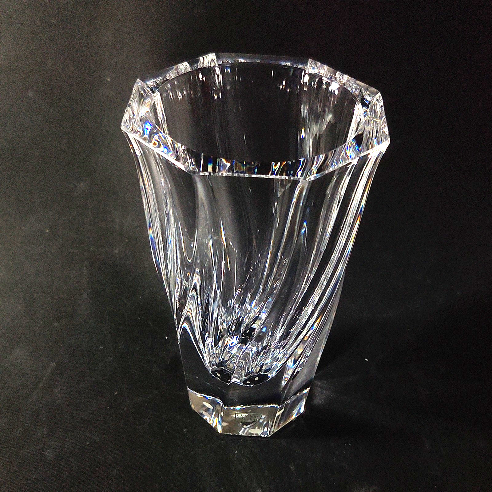 ORREFORS RESIDENCE VASE, Cut Lead Crystal, 6 1/8″, #4570, Silver Tag, SWEDEN