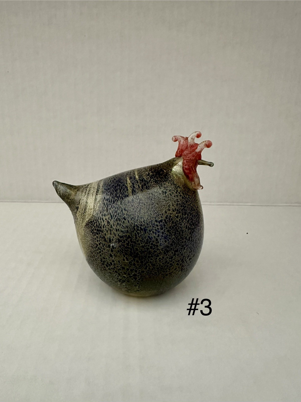 Rene Burri Mundgeblasen Blown Art Glass Chicken Figurines Lot of 3