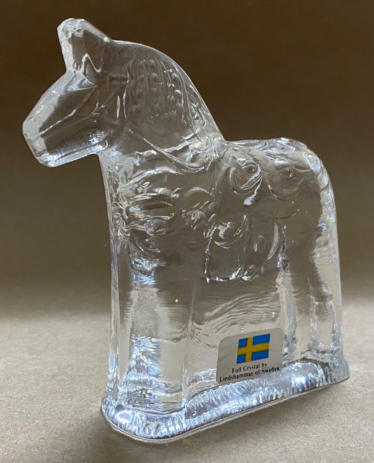 Vintage Lindshammar Of Sweden Collectible Crystal Glass Horse Figurine