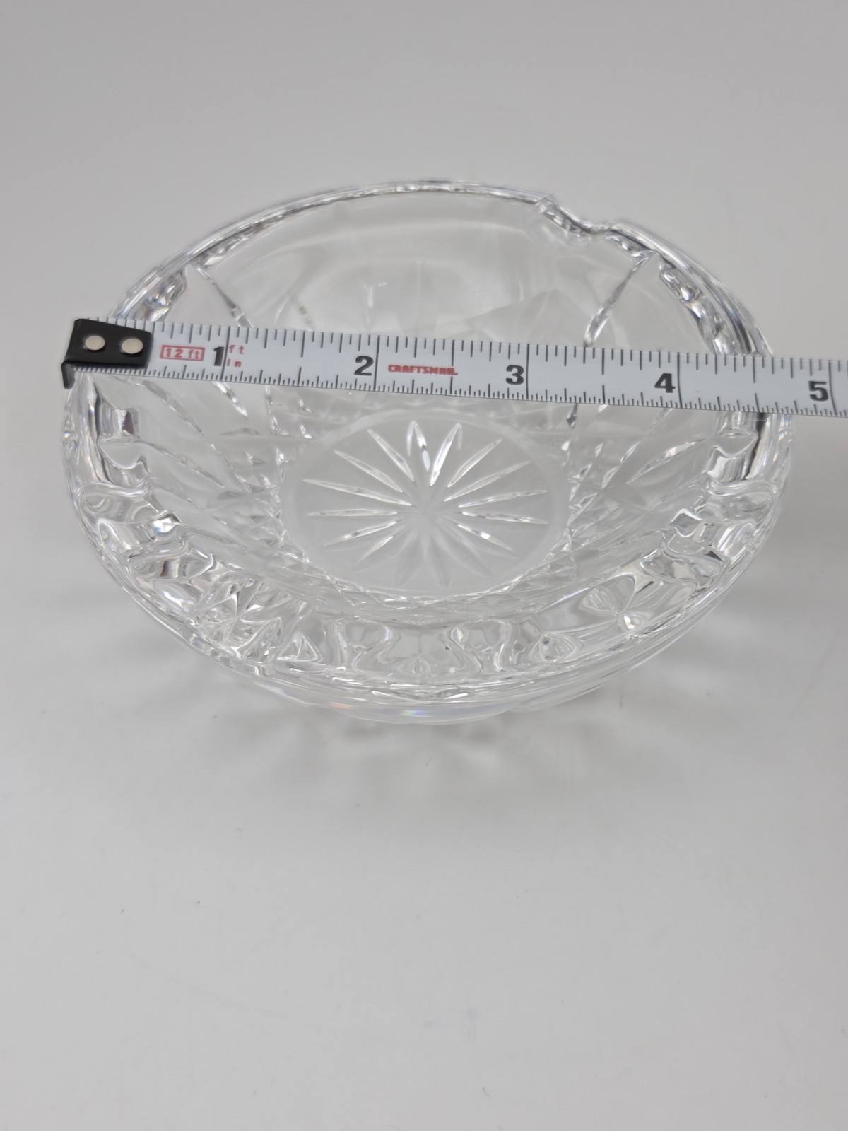 Waterford Cut Crystal Ashtray Round Cigarette Cigar 4 3/4″ Vintage