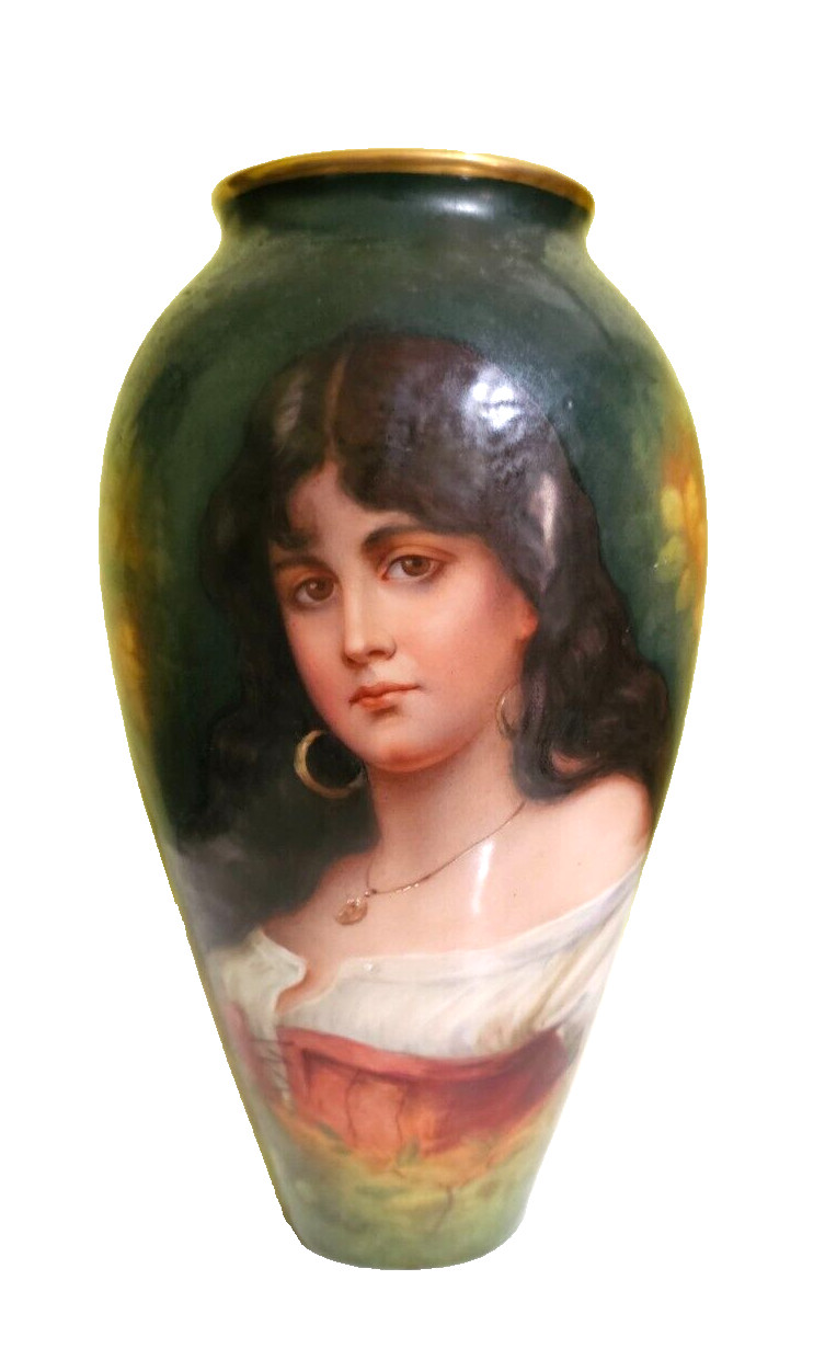 Berlin Porcelain vase hand painted by Engelbert Brodel after Ernest Sichel