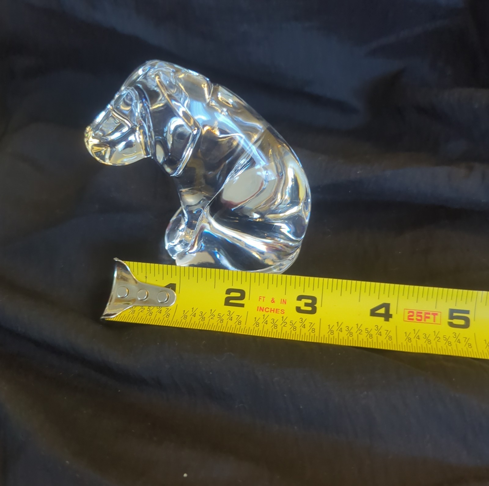 Vintage Atlantis Portugal Full Lead Crystal Bassett Hound Figurine Paperweight