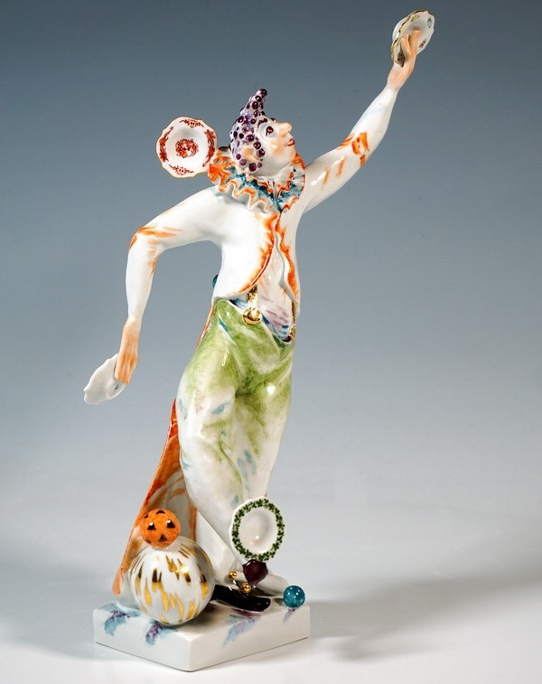 Meissen Circus Juggler Figure, Porcelain, 26 cm, Signed by MEISSEN