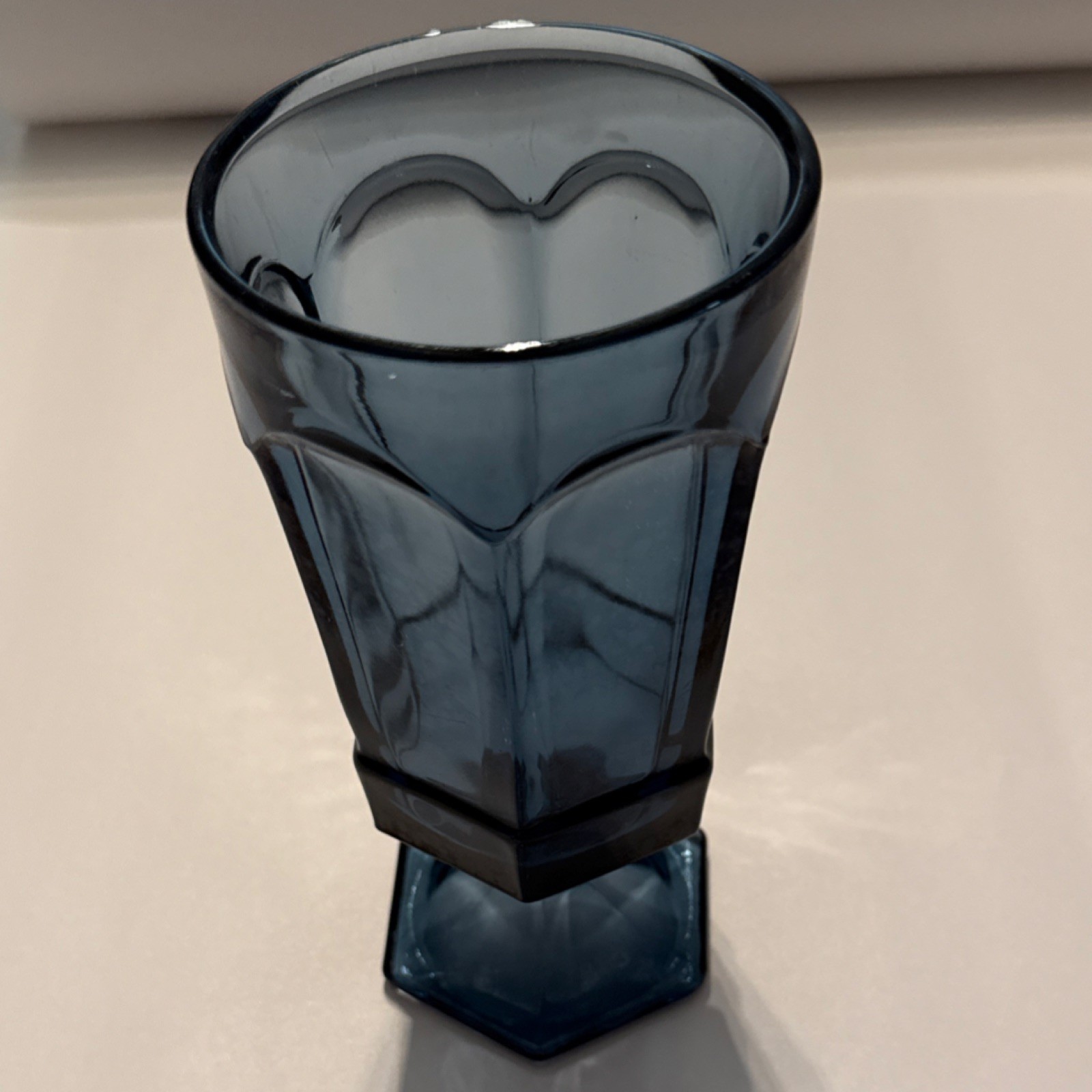 Vintage Fostoria Virginia Dark Blue Iced Tea Goblets 6 7/8” H 3 3/8” W 70’s