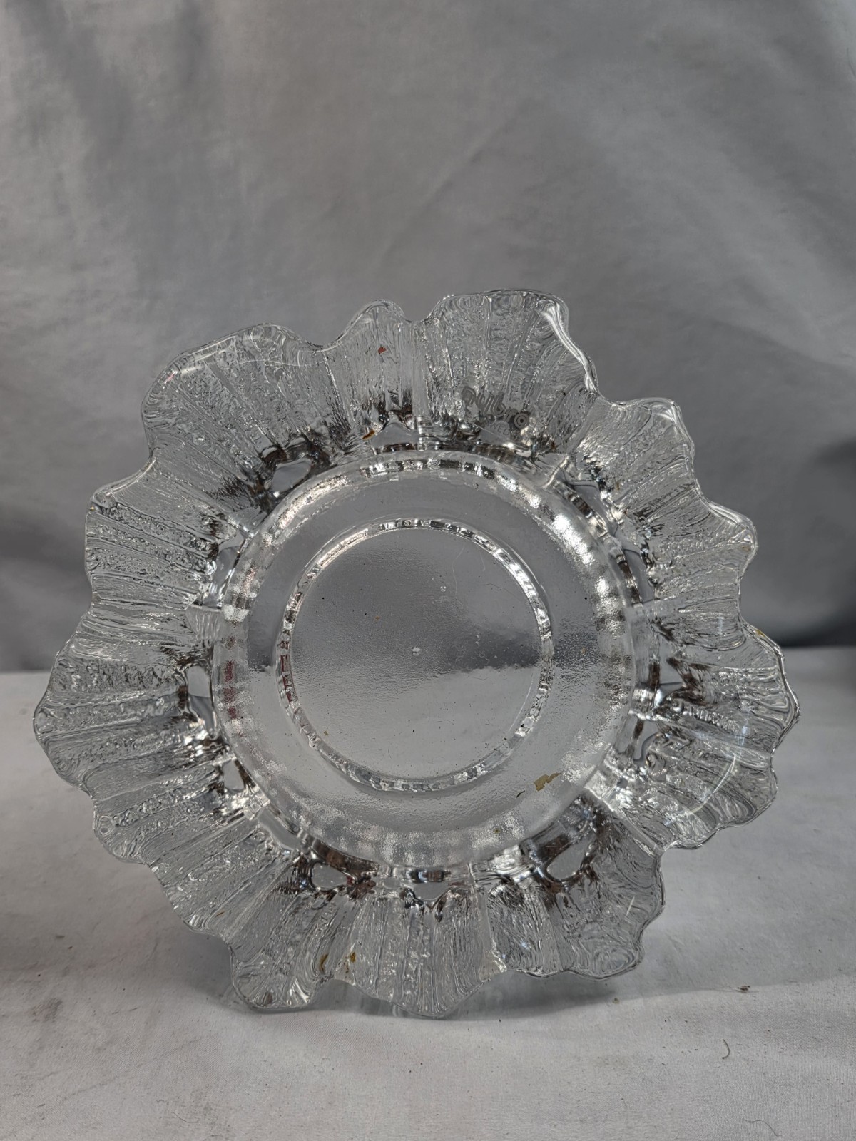 MCM Rune Strand Nybro Crystal Swedish Art Glass Volcano Votive Candle Holder 104