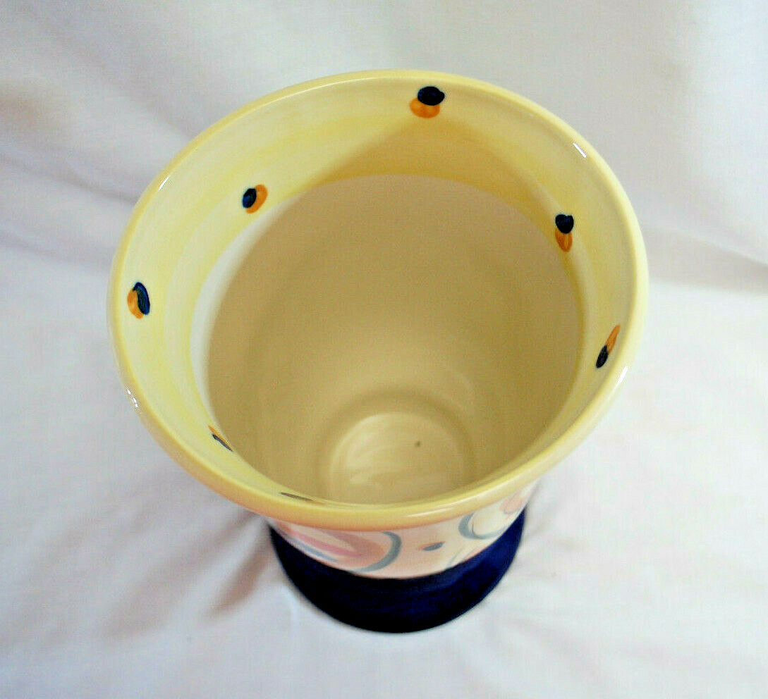 Gail Pittman Hand Painted Glory Pattern Utensil Holder Signed New T1076