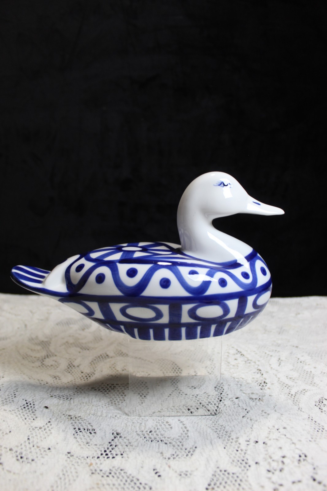 Dansk International Designs Blue White Duck Arabesque Excellent