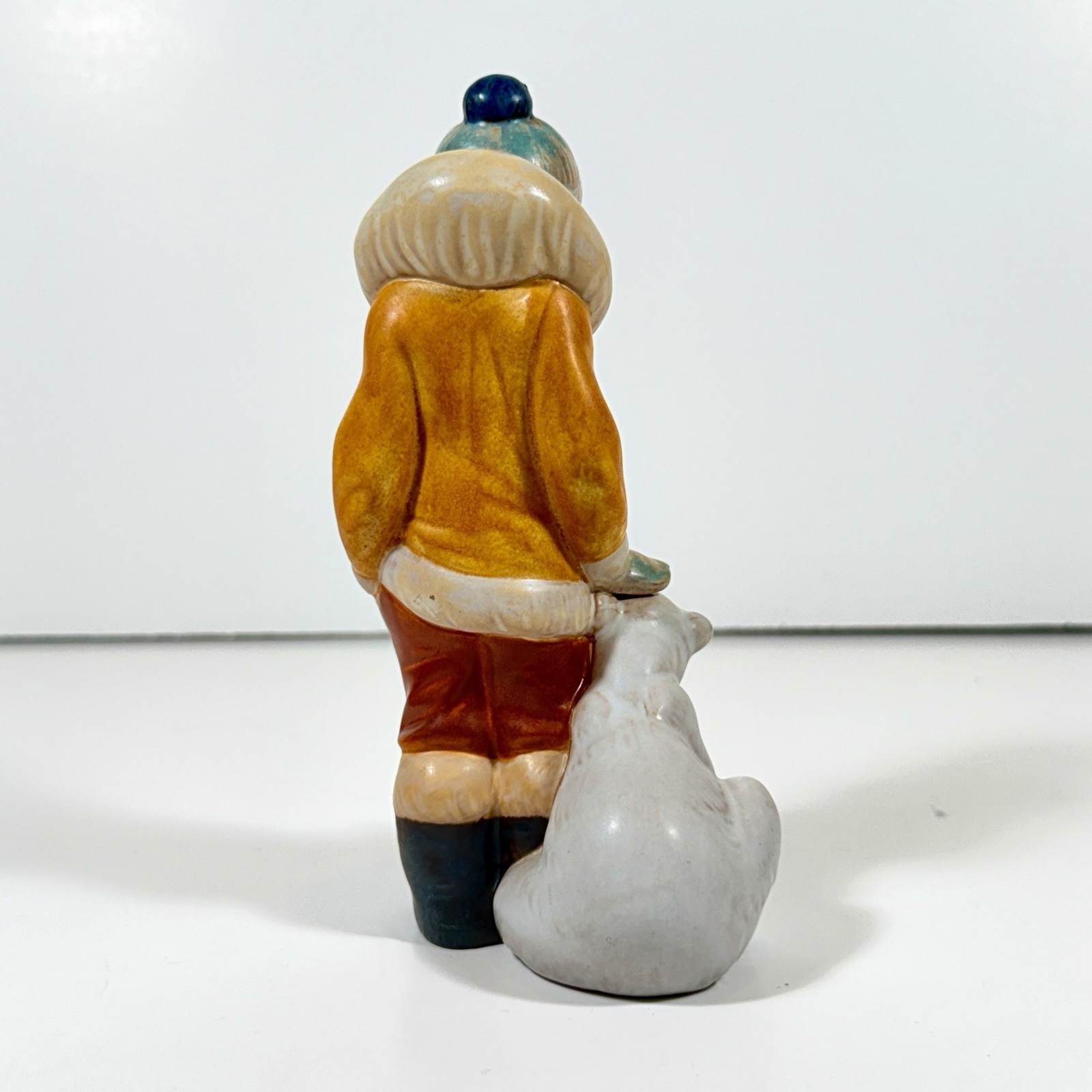 Lladro Eskimo Boy with Pet Porcelain Figurine, Matte #2269, 6” Vintage Retired