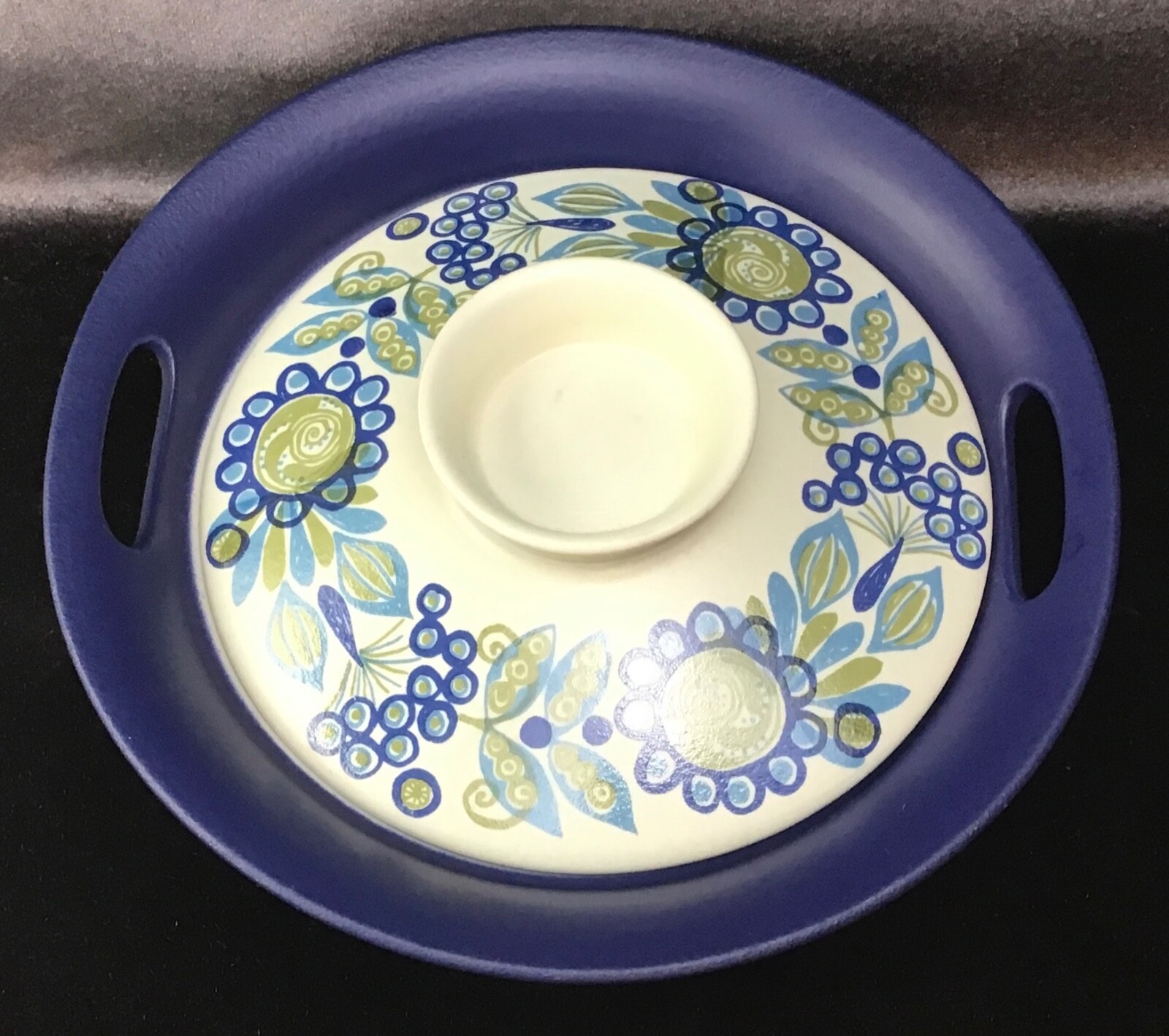 FIGGJO 8″ Flameware Blue Vulcanus Tor Viking Covered Casserole EXCELLENT!
